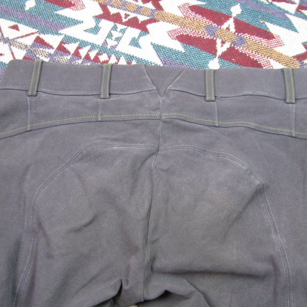Ariat equestrian grey and green riding pants breeches - Picture 6 of 11